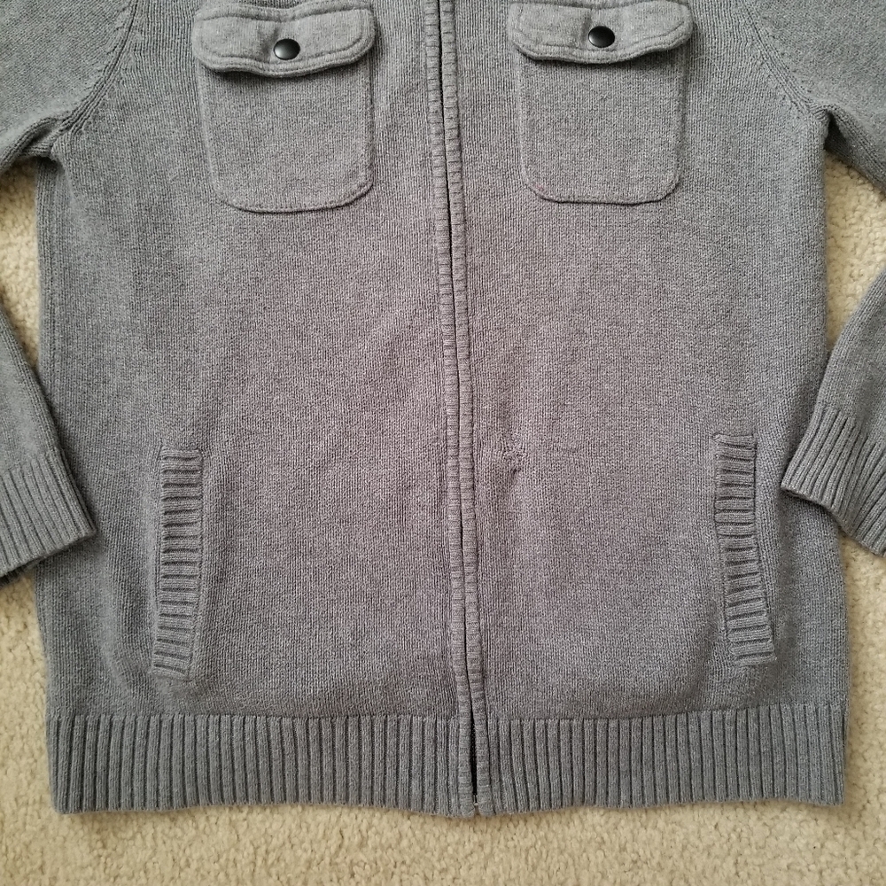 ♻️ Men's Apt 9 Grey Zip Up Collared Sweater ♻️ - Picture 5 of 14
